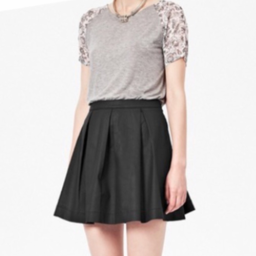French Connection FC coated black denim skirt